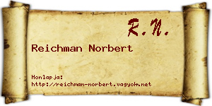 Reichman Norbert névjegykártya